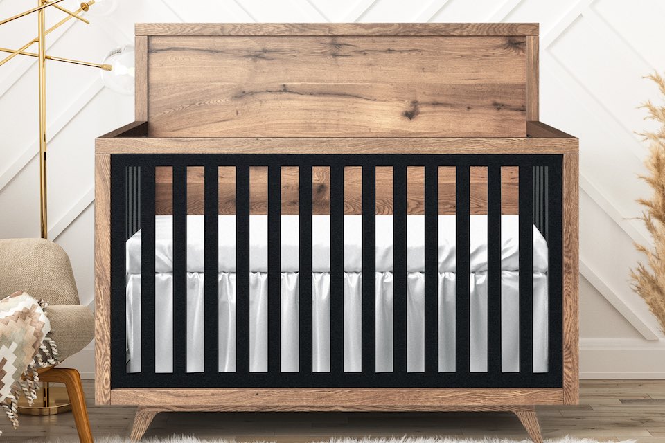 Romina - Uptown Collection - Traditional Crib in Oak with Black